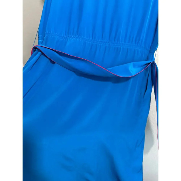 100% Silk Francesca of Damon for Starington 1980s Royal Blue and Hot Pink VTG 6 - Picture 10 of 10